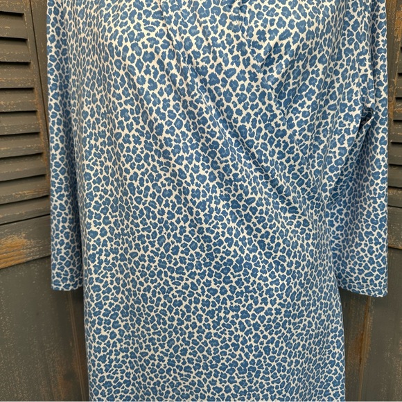 J. McLaughlin Faux Wrap Panama Dress Blue Cheetah Sz XL - Picture 5 of 16